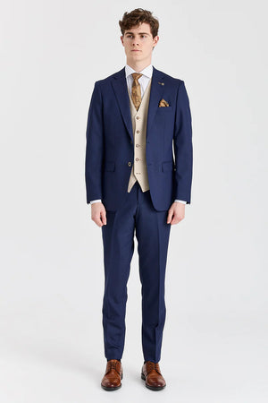 Costume bleu marine Belmont avec gilet beige Belmont - Paul Andrew - 3