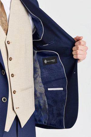 Costume bleu marine Belmont avec gilet beige Belmont - Paul Andrew - 5