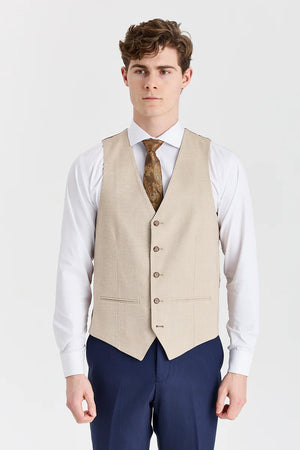 Costume bleu marine Belmont avec gilet beige Belmont - Paul Andrew - 6