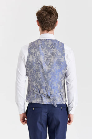 Belmont Navy Suit with Belmont Silver Waistcoat - Paul Andrew - 7