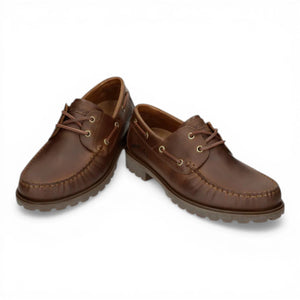 Boat C5 - Men's Waterproof Brown Leather Low-Cut Ankle Boots - Panama Jack - 5