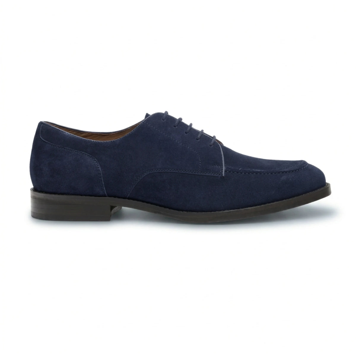 Brera - Buty derby męskie granatowe zamszowe klasyczne sznurowane - House of Cavani - 1