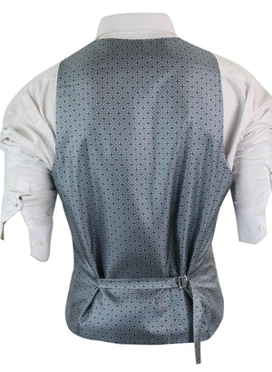 Mens Waistcoat Wool Check Herringbone Tweed Brown Black Classic Vintage Fit-TruClothing