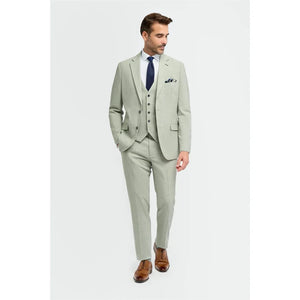 Camden - Men's Sage Green 3 Piece Tailored Fit Suit - House of Cavani - 2