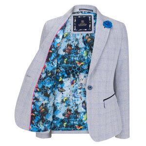 Caridi - Women Check Blazer Wool Blend Herringbone Tweed Brown Peaky Blinders - House of Cavani - 2