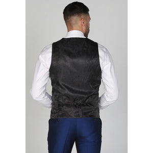 Kingsley - Men's Plain Blue Waistcoat-TruClothing
