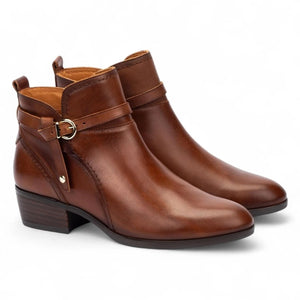 Daroca - Women’s Brown Leather Bootie Heeled Biker Boots - Pikolinos - 2
