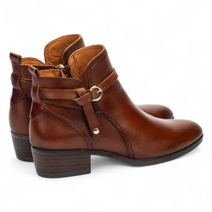 Daroca - Women’s Brown Leather Bootie Heeled Biker Boots - Pikolinos - 4