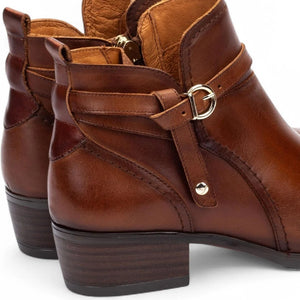 Daroca - Women’s Brown Leather Bootie Heeled Biker Boots - Pikolinos - 6