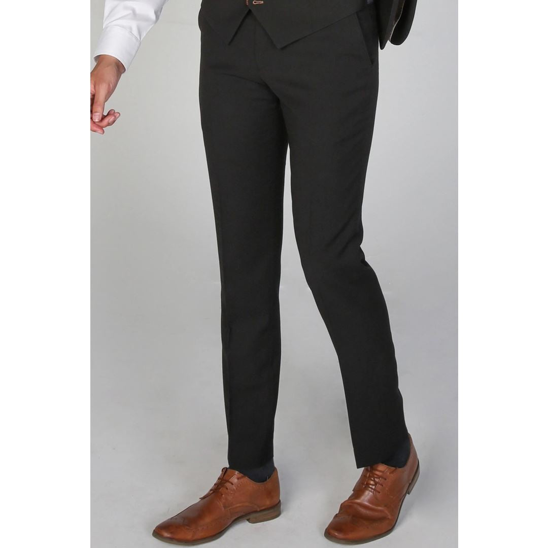Mayfair- Men's Plain Black Trouser-TruClothing