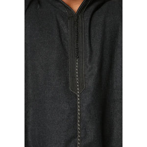 DML001 - Men's Moroccan Thobe Hooded Djellaba - Black - Thobez - 11