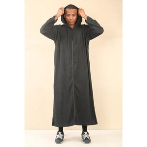 DML001 - Men's Moroccan Thobe Hooded Djellaba - Black - Thobez - 12