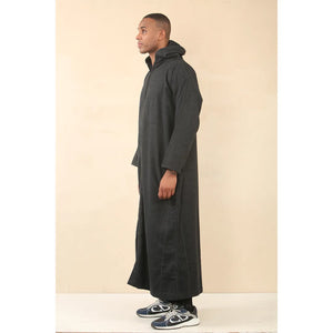 DML001 - Men's Moroccan Thobe Hooded Djellaba - Black - Thobez - 13