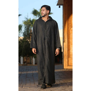 DML001 - Men's Moroccan Thobe Hooded Djellaba - Black - Thobez - 9