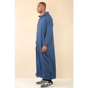 DML001 - Men's Moroccan Thobe Hooded Djellaba - Blue - Thobez - 6