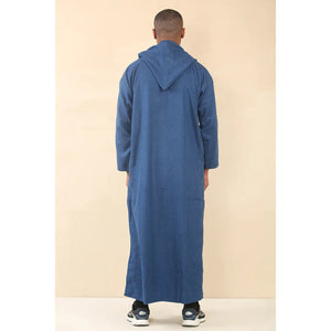 DML001 - Men's Moroccan Thobe Hooded Djellaba - Blue - Thobez - 7