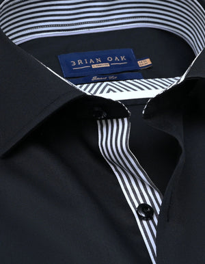 Herren Pflegeleichtes schwarzes Satin Designerhemd für Männer - Stilvoll & Vielseitig - Brian Oak - 2