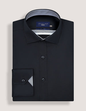 Herren Pflegeleichtes schwarzes Satin Designerhemd für Männer - Stilvoll & Vielseitig - Brian Oak - 3