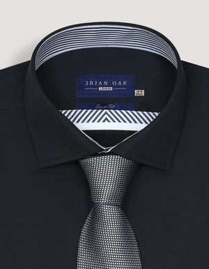 Herren Pflegeleichtes schwarzes Satin Designerhemd für Männer - Stilvoll & Vielseitig - Brian Oak - 5