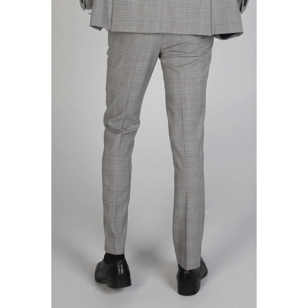 Hugo - Pantalon gris à carreaux pour homme