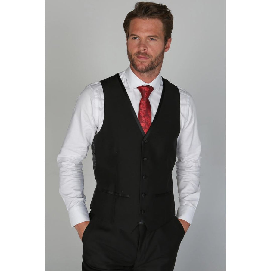 Regent - Men's Black Waistcoat-TruClothing