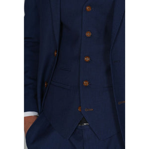Mayfair- Men's Plain Blue Waistcoat-TruClothing