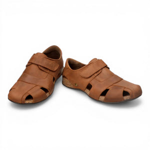 Fletcher Basics C5 - Brązowe skórzane sandały męskie - Panama Jack - 5