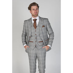Francis - Men's Grey Check Blazer Waistcoat and Trousers