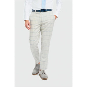 Gabriel - Men's Grey Checked Trousers - House of Cavani - 1