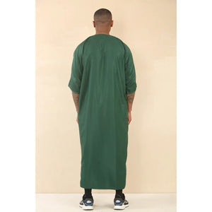 GG002 - Men's Moroccan Thobe Short Sleeve Gandoura - Green - Thobez - 14