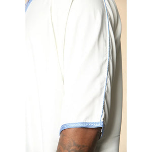 GG002 - Men's Moroccan Thobe Short Sleeve Gandoura - White - Thobez - 5