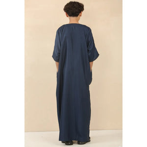 GG008 - Boys Moroccan Thobe Short Sleeve Gandoura - Navy - Thobez - 8