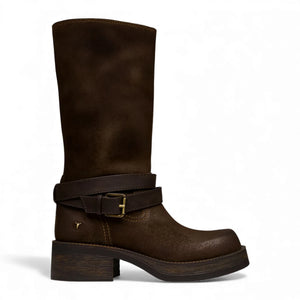 Gotcha - Women's Brown Suede Leather Western Riding Boots - Windsorsmith - 1