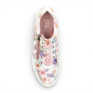 Gycmo 58 - Women's Rose Pink Floral Leather Sneakers - Laura Vita - 6