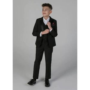 Harry - Boy's 3 Piece Black Tuxedo Suit - Paul Andrew - 2