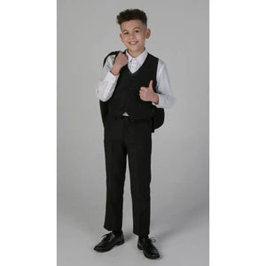 Harry - Boy's 3 Piece Black Tuxedo Suit - Paul Andrew - 4