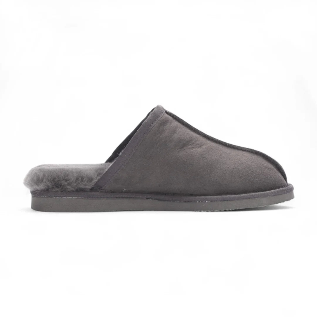 Highland - Herren Echte Lammfell Wildleder Hausschuhe - Grau - Infinity Leather - 1