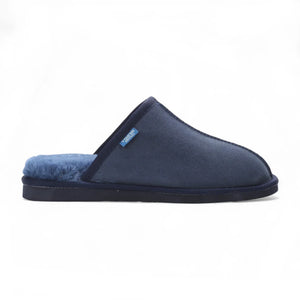 Highland - Herren Echte Lammfell Wildleder Hausschuhe - Marineblau - Infinity Leather - 29