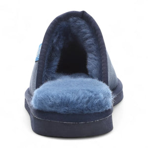 Highland - Herren Echte Lammfell Wildleder Hausschuhe - Marineblau - Infinity Leather - 32