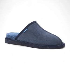 Highland - Herren Echte Lammfell Wildleder Hausschuhe - Marineblau - Infinity Leather - 34