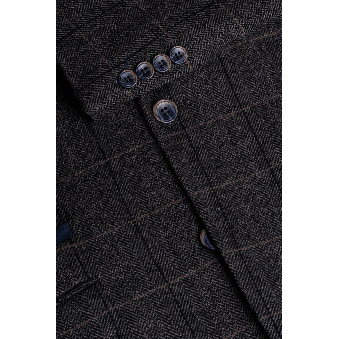 Albert - Men's Tweed Check Grey Blazer