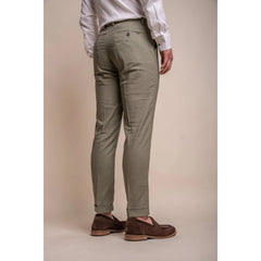 Alvari - Men's Sage Linen Summer Trousers