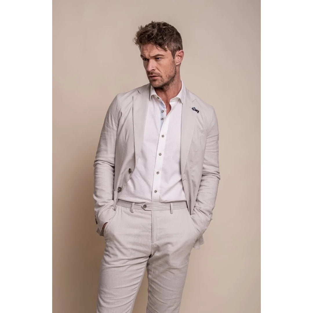 Alvari - Men's Grey Linen Summer Blazer
