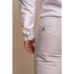Alvari - Pantalon d'été en lin gris pour hommes
