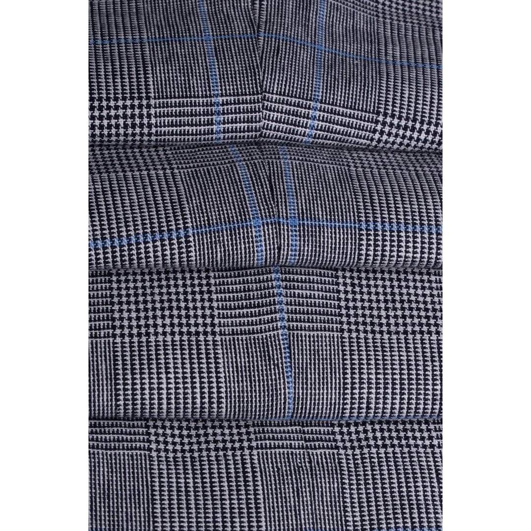 Arriga - Men's Grey Blue Check Waistcoat