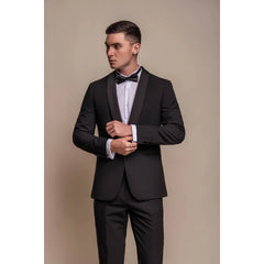 Aspen - Blazer da Smoking Nero Tinta Unita da Uomo