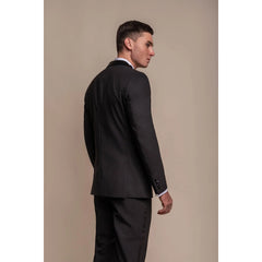 Aspen - Men's Plain Black Tuxedo Blazer
