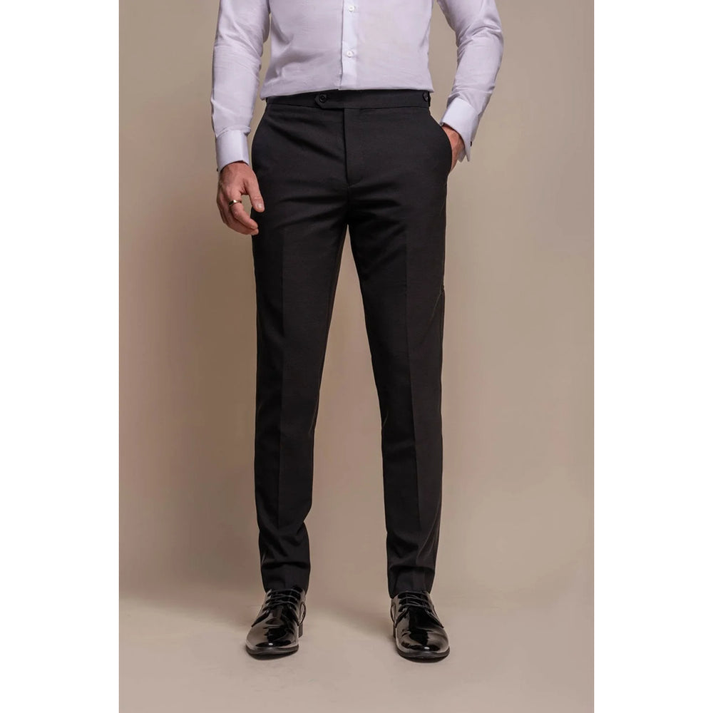 Aspen - pantalones clásicos negros lisos para hombres