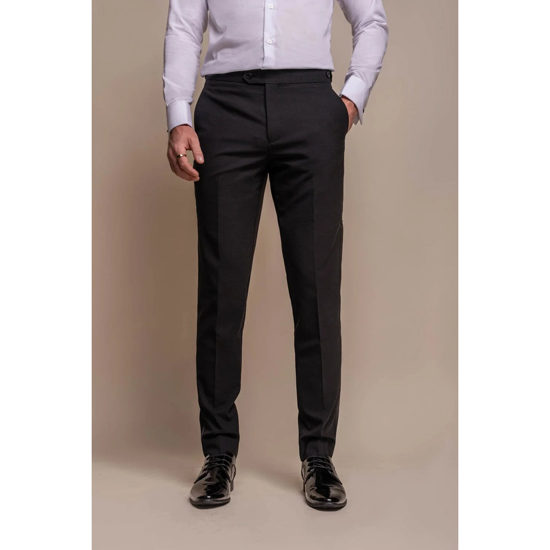 Aspen - Men's Plain Black Classic Trousers