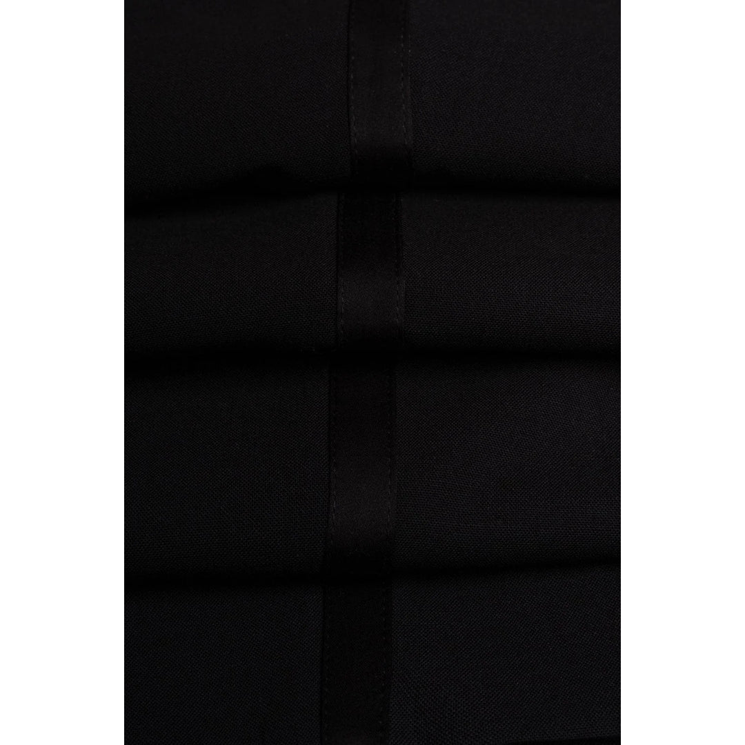 Aspen - Men's Plain Black Classic Trousers